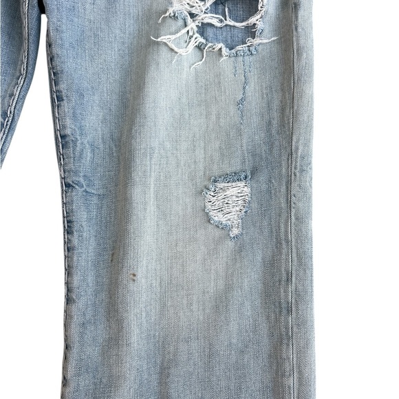 True Religion Athletic Geno Relaxed Slim Blue Straight Jeans Distressed - Picture 10 of 12